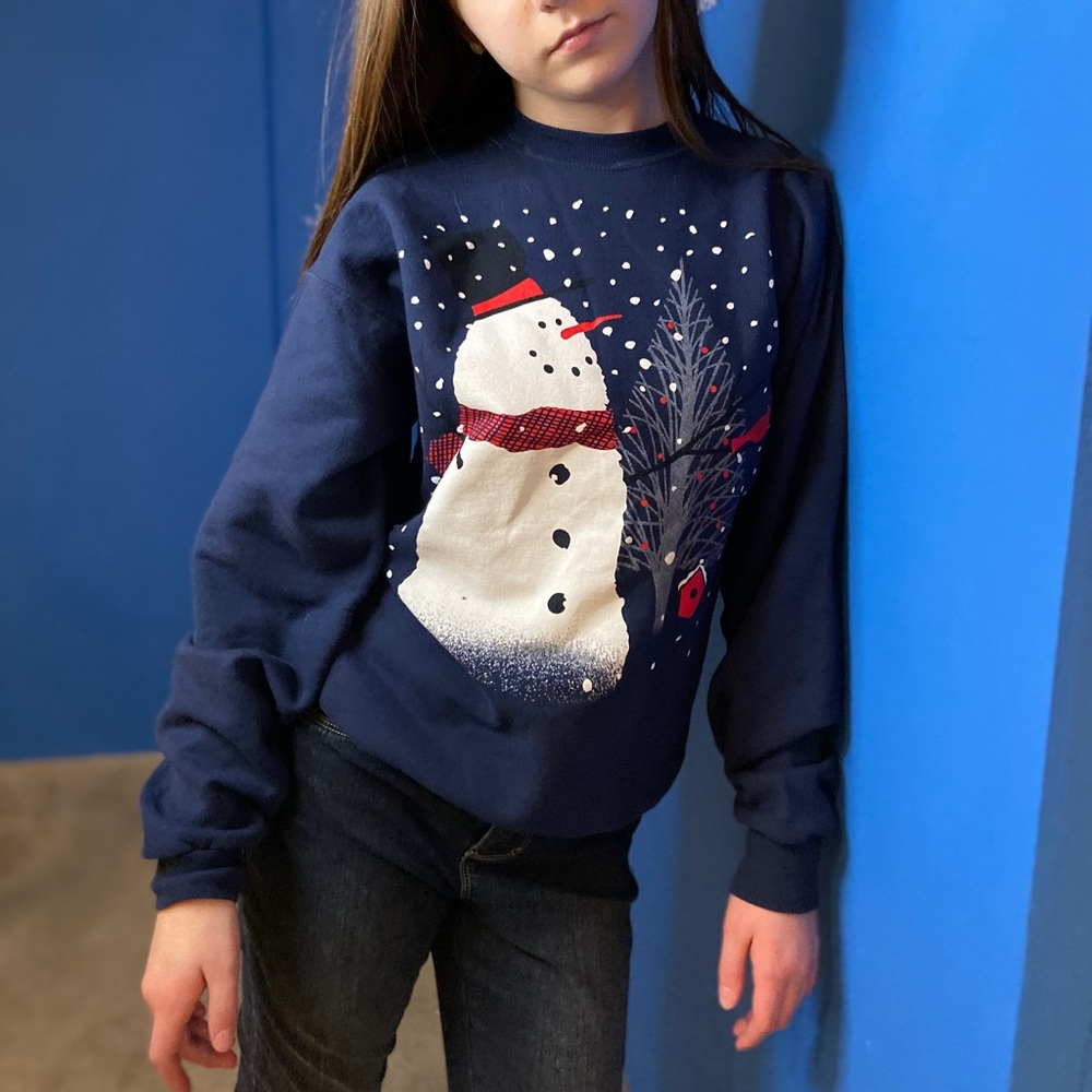 Hanes Navy Snowman Sweatshirt